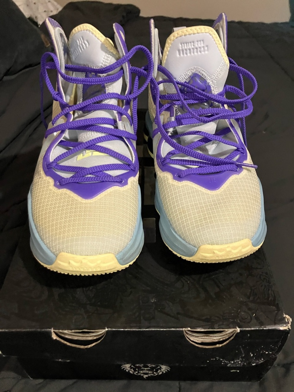 Kids Purple and Cream Athletic Sneakers